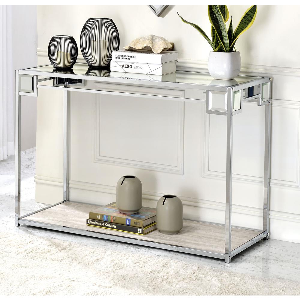 Console Table, Mirrored, Chrome 90308