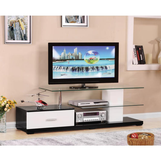 ACME Ivana TV Stand, White & Black (1Set/2Ctn)