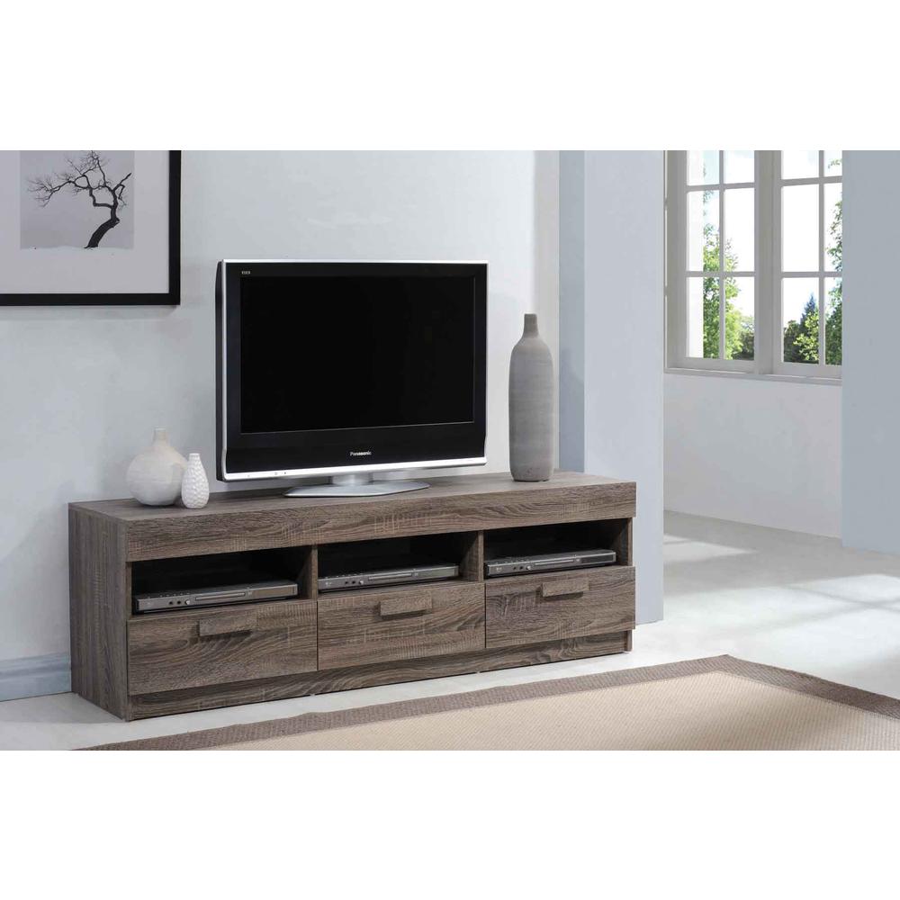 Alvin TV Stand, Rustic Oak for Flat Screens TVs up to 60"