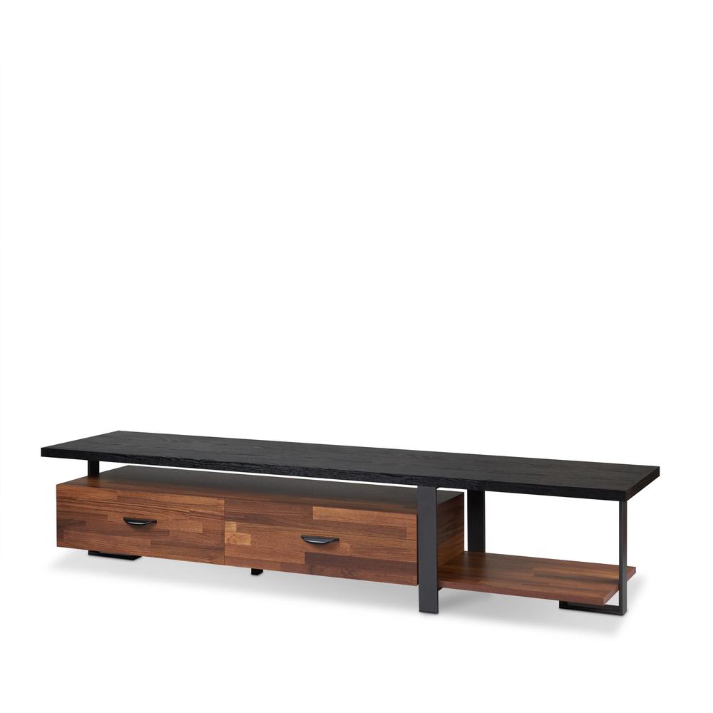 Elling TV Stand, Walnut & Black