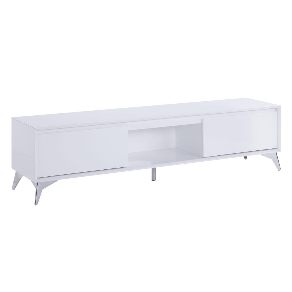 Raceloma TV stand , LED, White & Chrome Finish (91995)