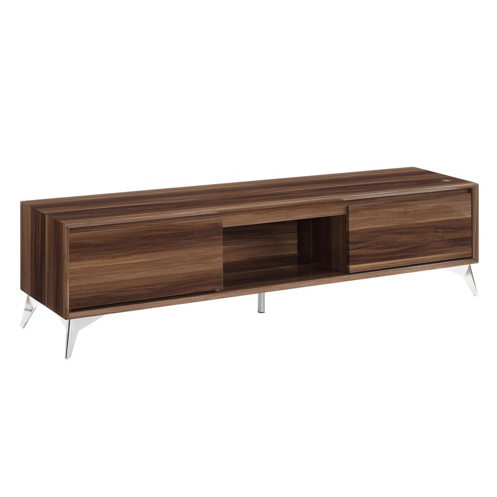 Raceloma TV stand , LED, Walnut & Chrome Finish (91997)