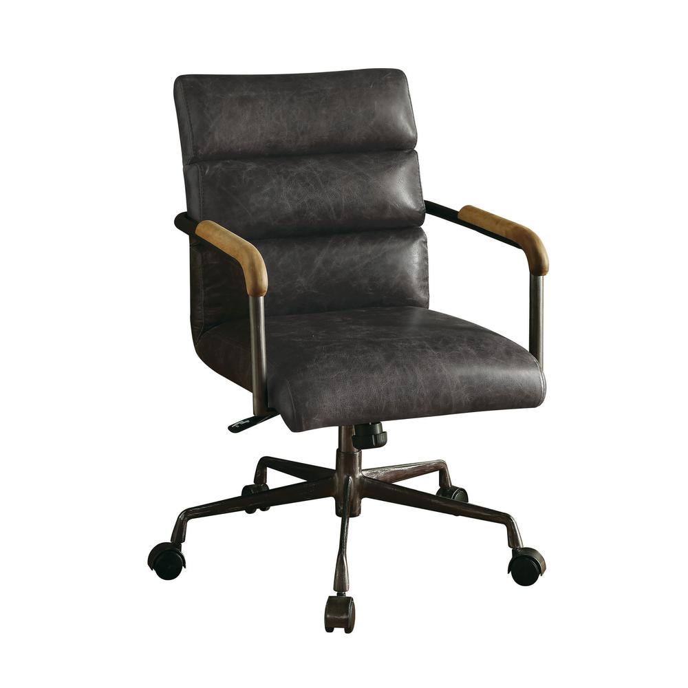 Harith Executive Office Chair, Antique Slate Top Grain Leather