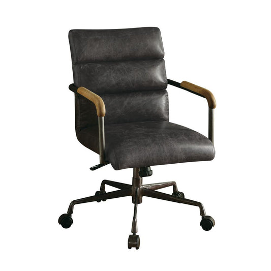 Harith Executive Office Chair, Antique Slate Top Grain Leather