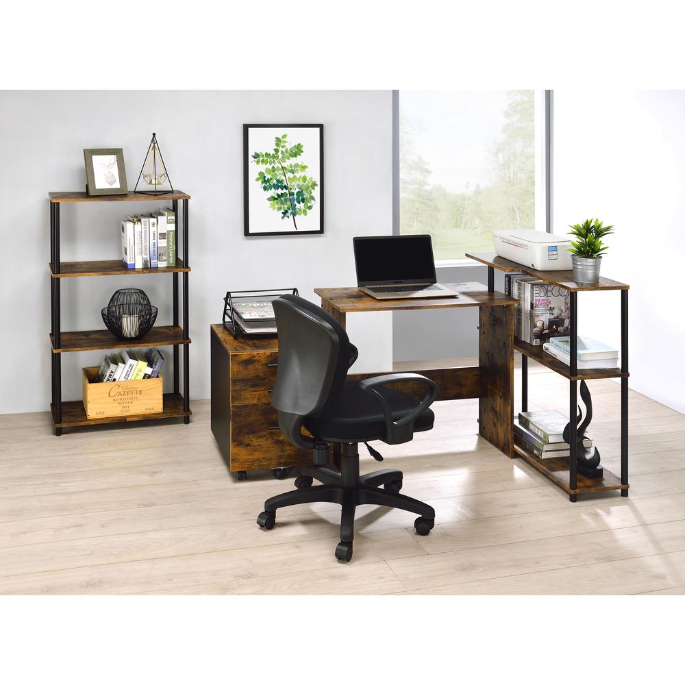 ACME Ievi Writing Desk, Weathered Oak & Black Finish