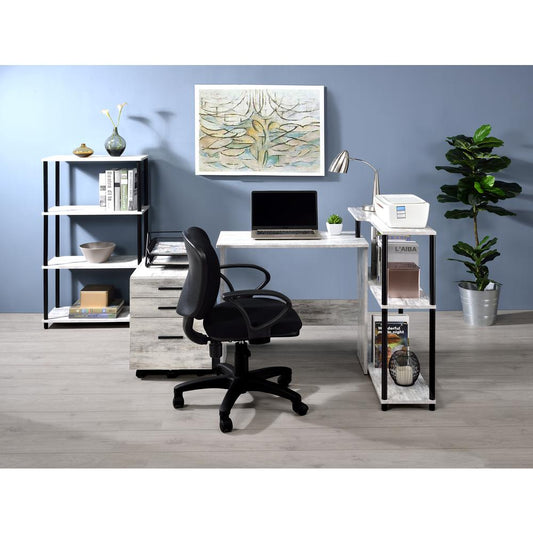 ACME Ievi Writing Desk, Antique White & Black Finish