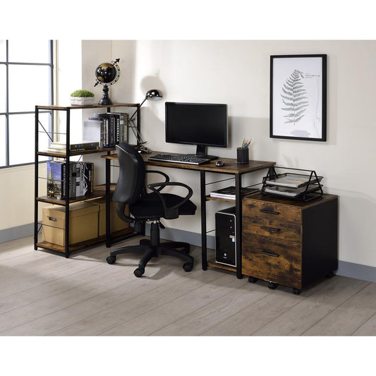 Writing Desk, Weathered Oak & Black Finish 92765