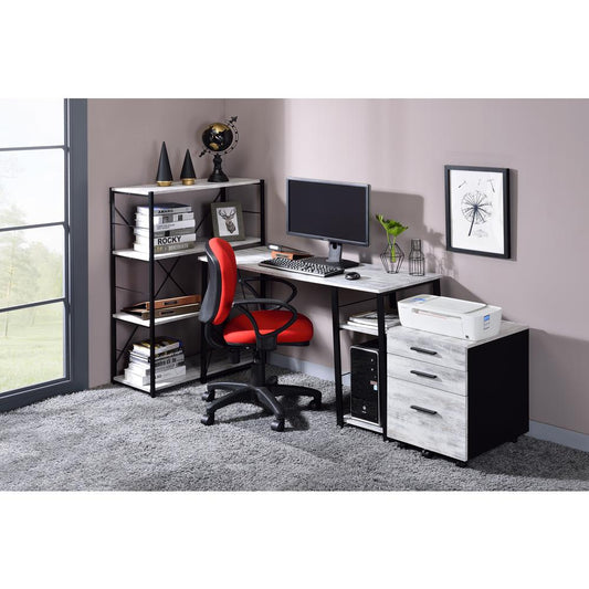 Writing Desk, Antique White & Black Finish 92767