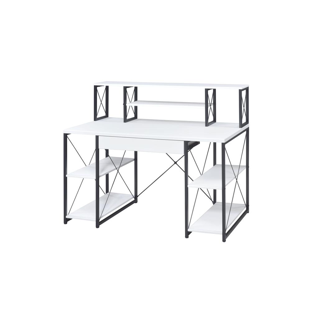 Music Recording Studio Desk, White & Black 92879