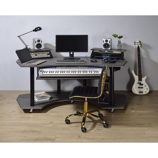 Eleazar Music Recording Studio Desk, Black Oak