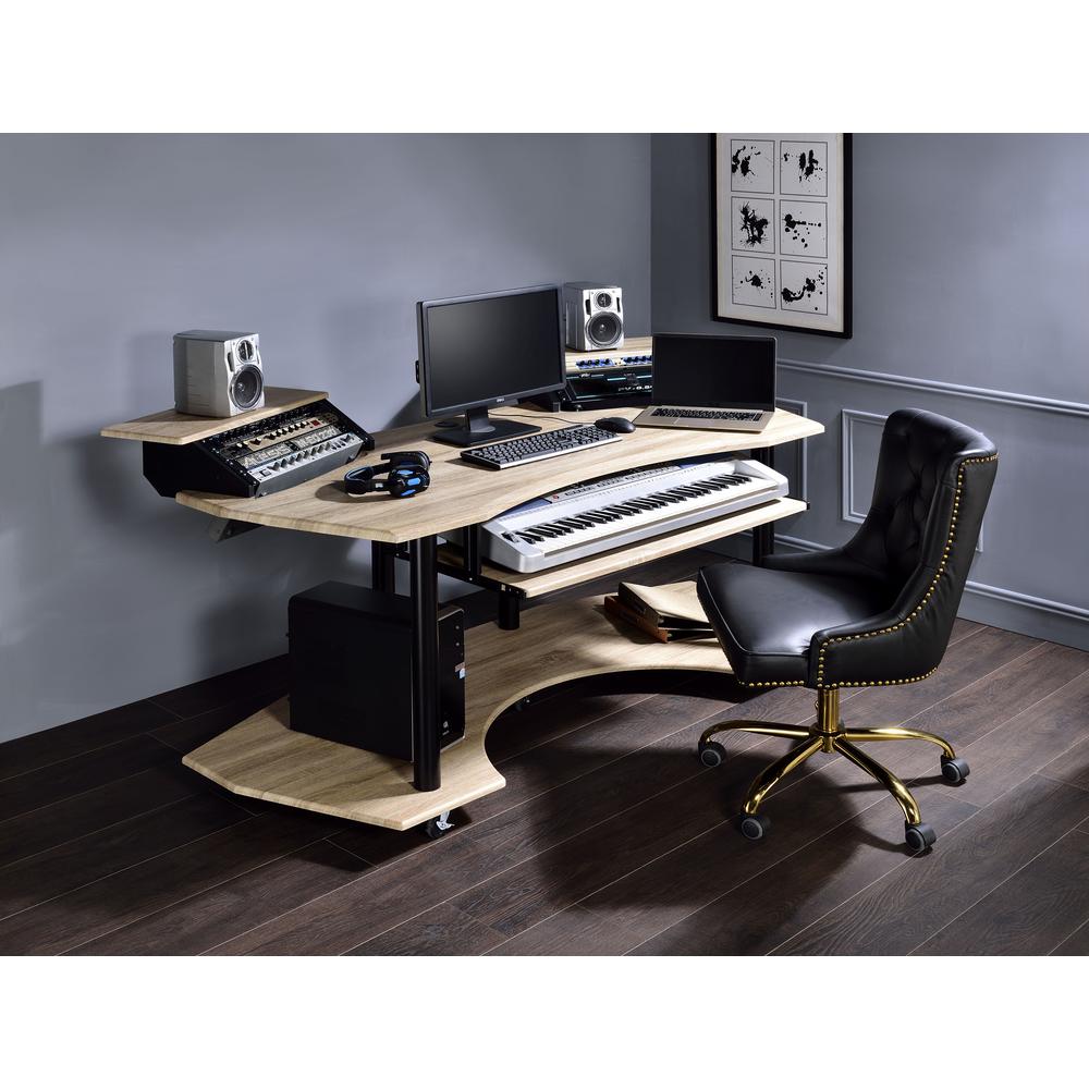 ACME Eleazar Music Recording Studio Desk, Natural Oak