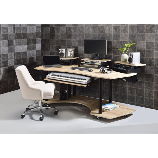 ACME Eleazar ACME Eleazar Music Recording Studio Desk, Natural Oak