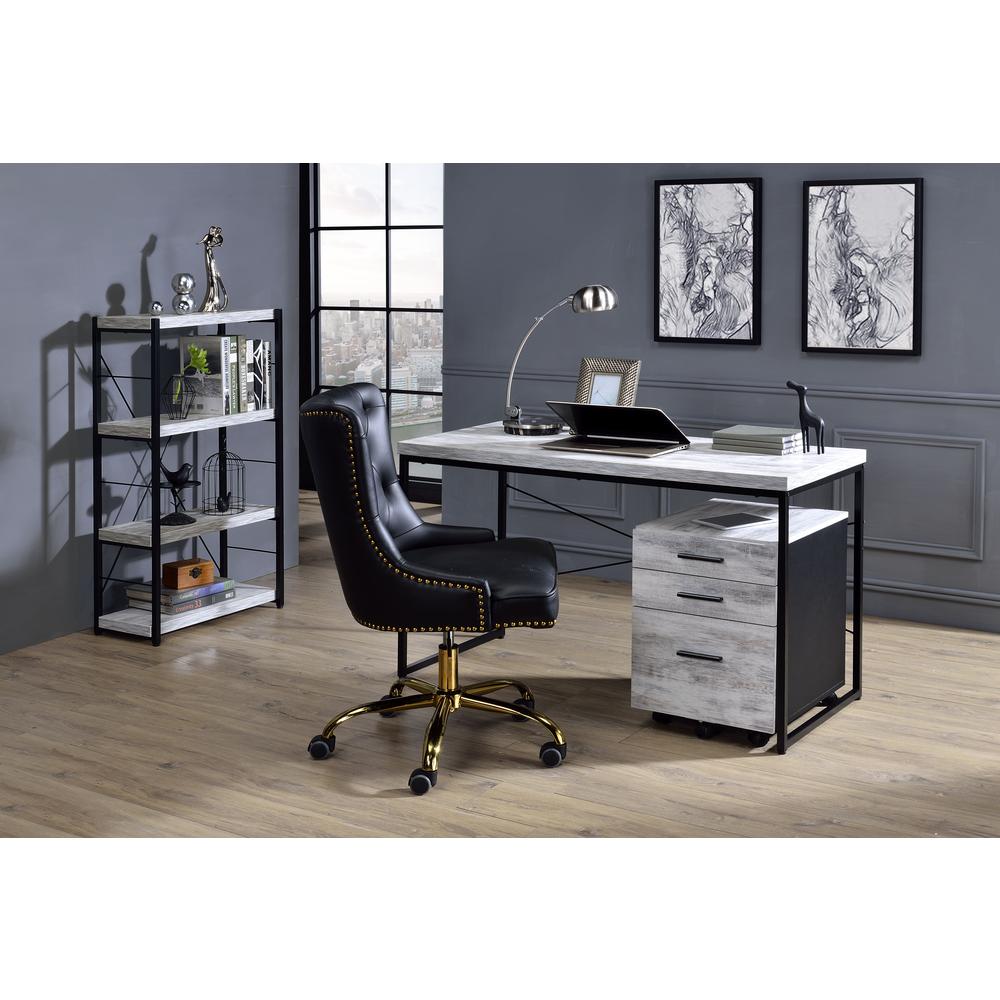 Desk, Antique White & Black 92915