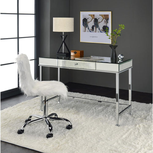 Writing Desk, Mirrored and Chrome Finish 92975