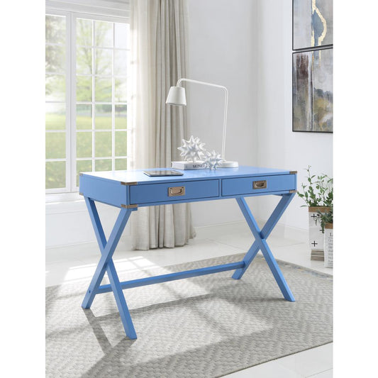 ACME Amenia Writing Desk, Blue Finish