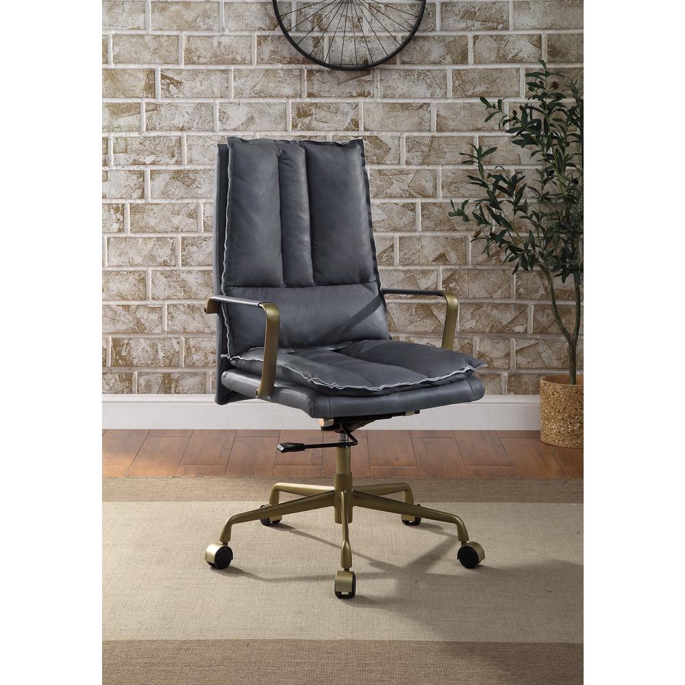 ACME Tinzud Office Chair, Gray Leather