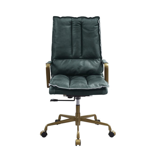 Tinzud Office Chair, Dark Green Top Grain Leather (93166)