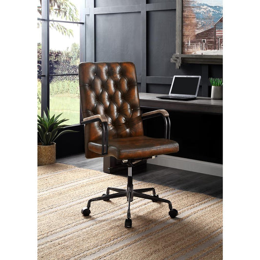 ACME Noknas Office Chair, Brown Leather