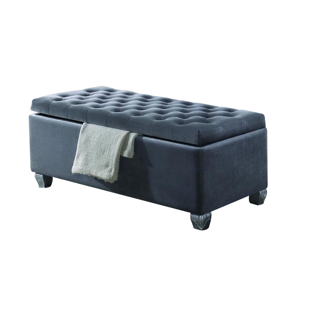 Rebekah Bench w/Storage, Gray Fabric