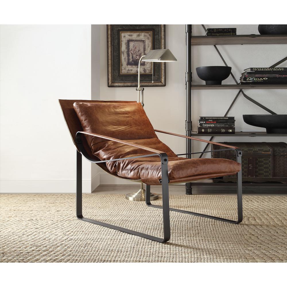 Quoba Accent Chair, Cocoa Top Grain Leather (96674)