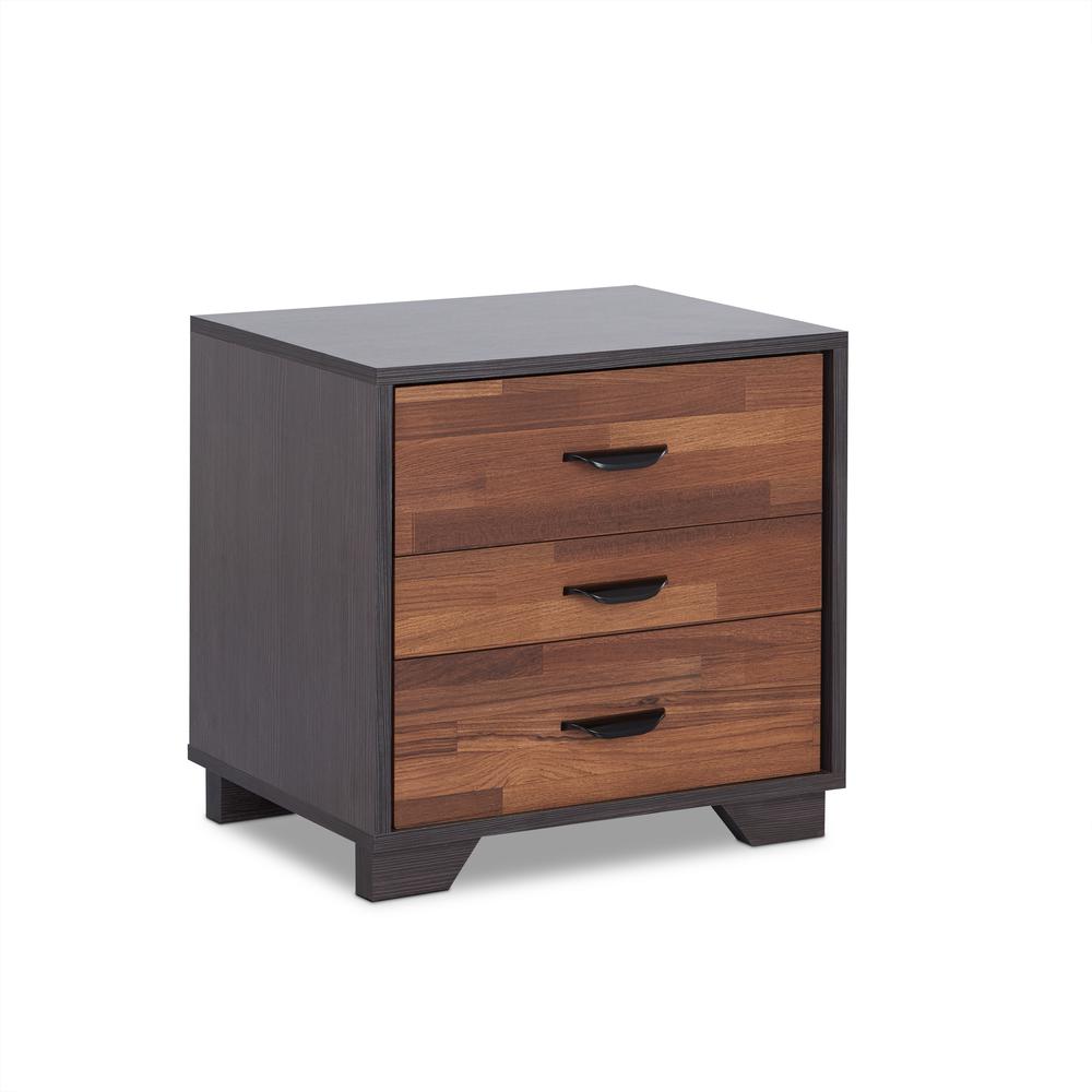 Eloy Night Table, Walnut & Espresso