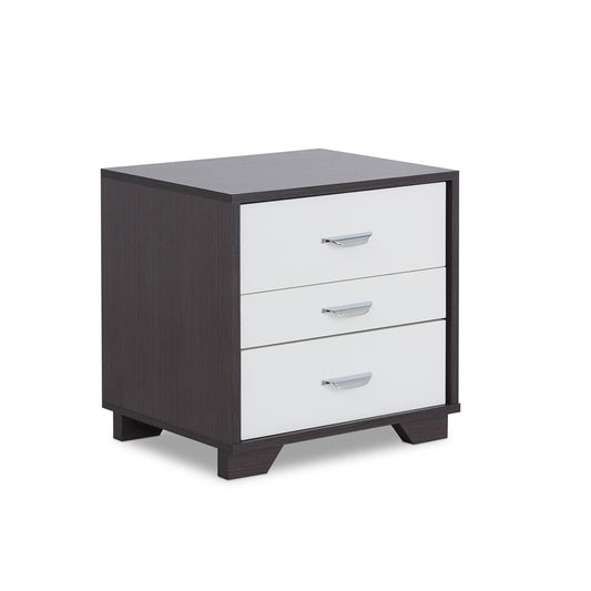 Eloy Night Table, White & Black