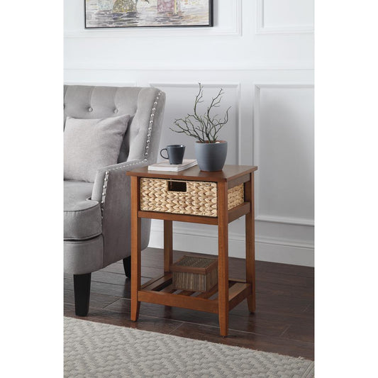 Accent Table, Walnut & Natural Finish 97857