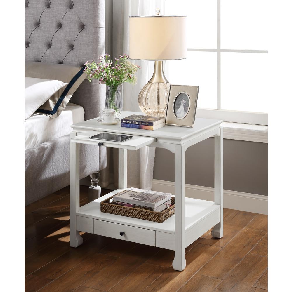 Accent Table, Antique White Finish 97975