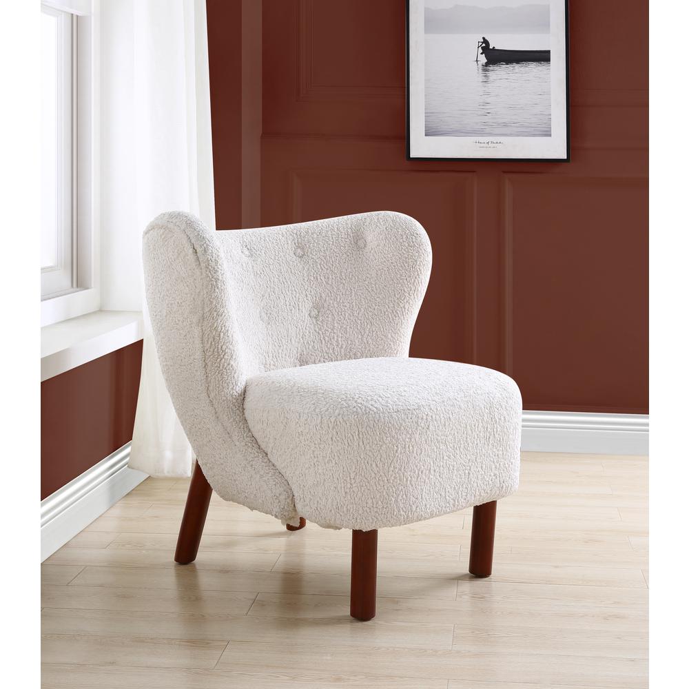 ACME Zusud Accent Chair, White Teddy Sherpa