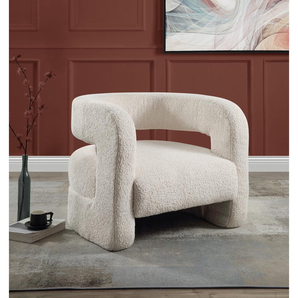 ACME Yitua Accent Chair, White Teddy Sherpa