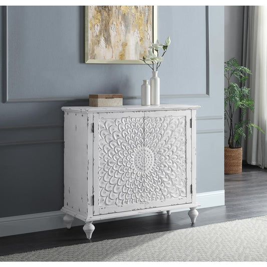 ACME Daray Console Table, Antique White Finish