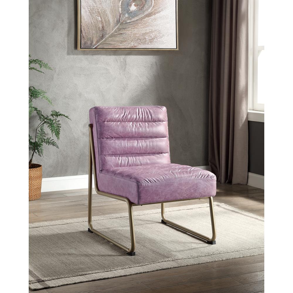 ACME Loria Accent Chair, Wisteria Top Grain Leather