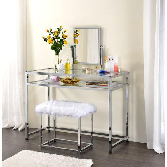 Coleen Chrome Finish Vanity Set