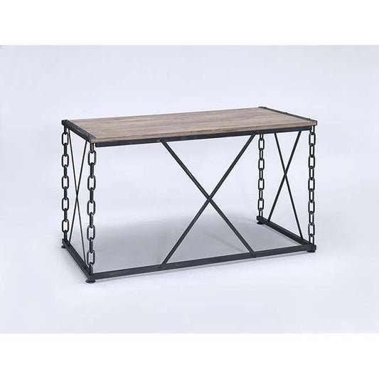 Jodie Rustic Oak & Antique Black Finish Console Table