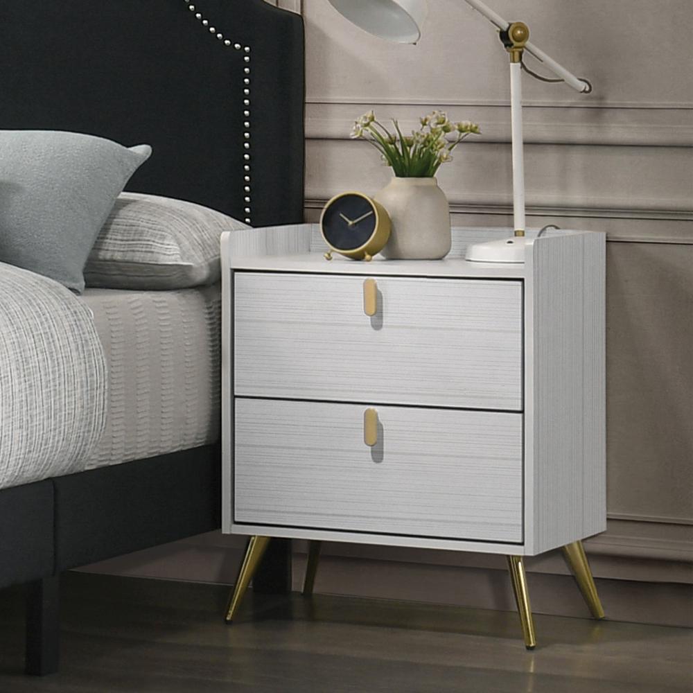 Zeena White Finish Nightstand