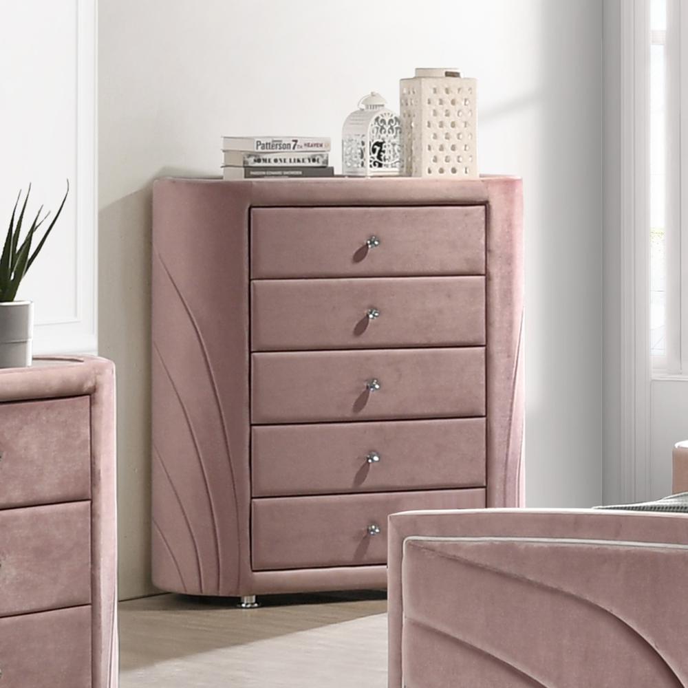 Salonia Pink Velvet Chest