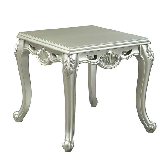 Qunsia Champagne Finish End Table