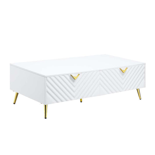 Gaines White High Gloss Finish Coffee Table