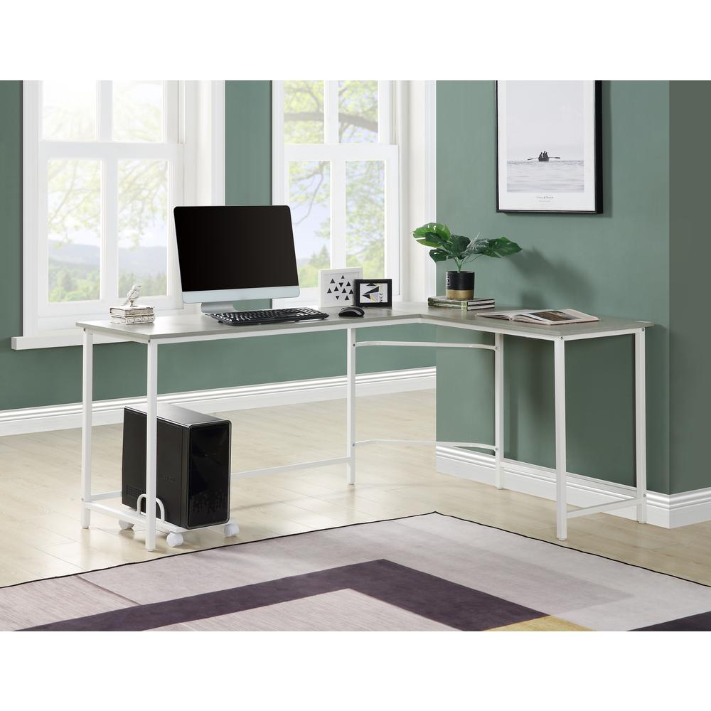 ACME Bambina Computer Desk, Gray & White Finish