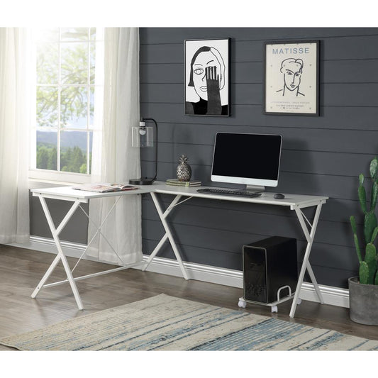 ACME Demas Computer Desk,  White Finish