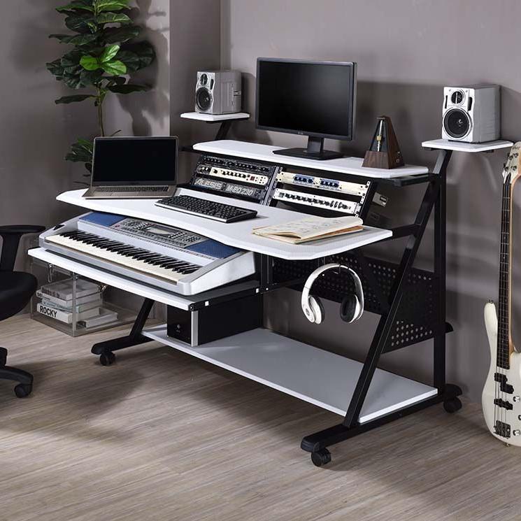 ACME Willow Music Desk, White & Black Finish