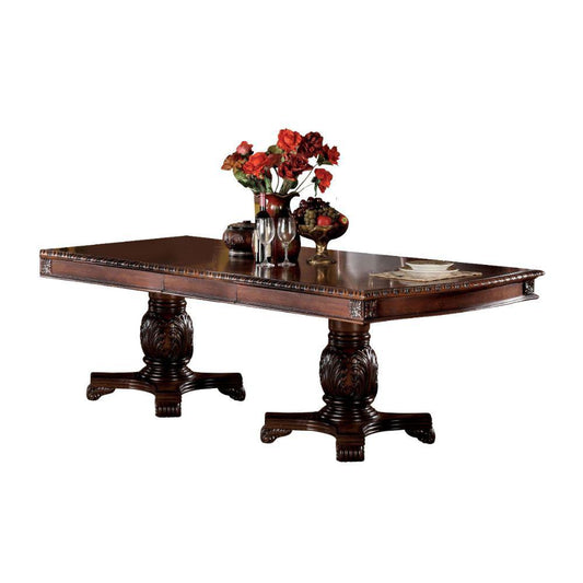 ACME Chateau De Ville Dining Table w/Double Pedestal, Cherry (1Set/2Ctn)