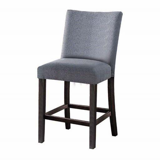 ACME Yelena Counter Height Chair (Set-2), Fabric & Weathered Espresso