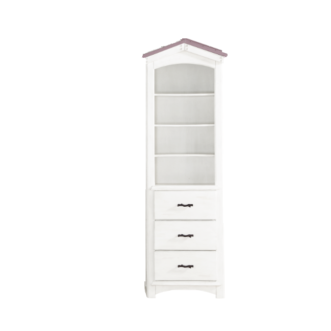 ACME Tree House Bookcase Cabinet, Pink & White Finish