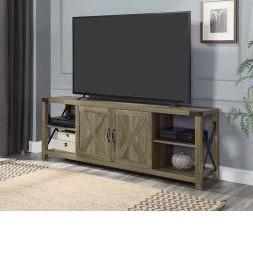 ACME Abiram TV Stand, Rustic Oak Finish