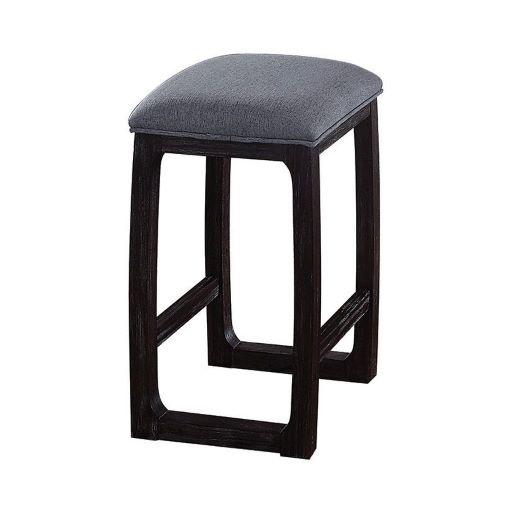 ACME Razo Counter Height Stool (1Pc), Fabric & Weathered Espresso