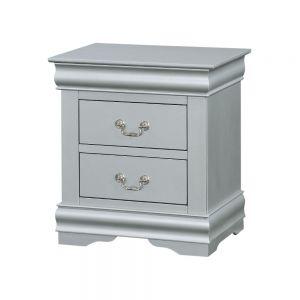 ACME Louis Philippe III Nightstand, Platinum