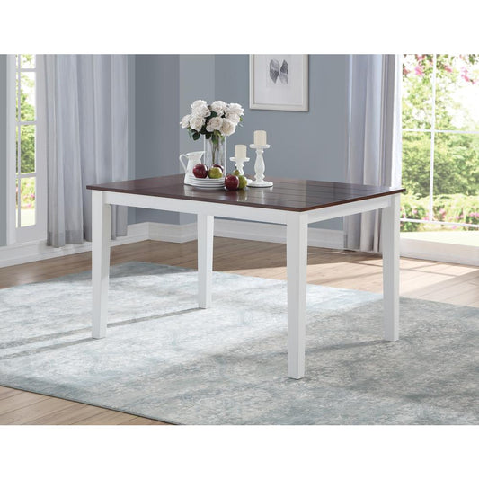 ACME Green Leigh Dining Table, White & Walnut