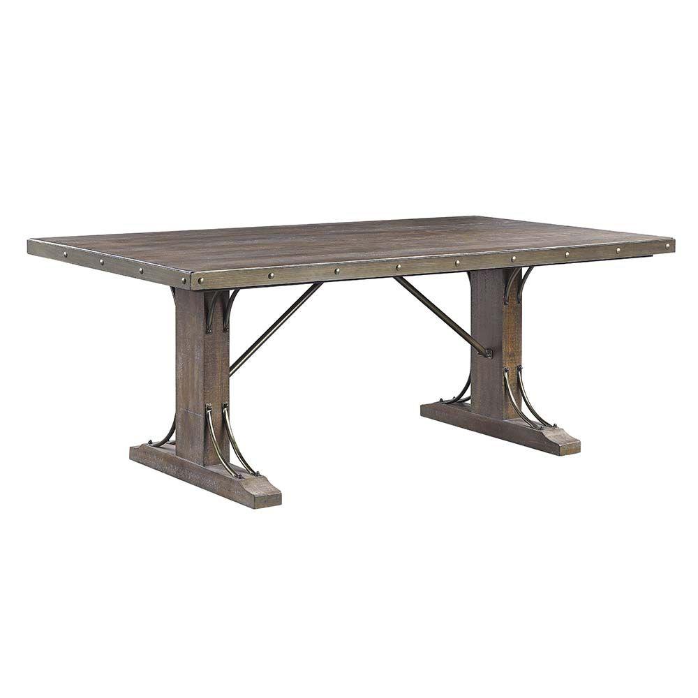 ACME Raphaela Dining Table, Weathered Cherry Finish