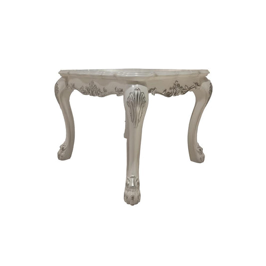 Dresden  Bone White Finish End Table